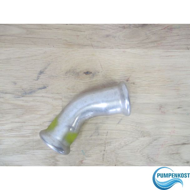 Bogen Edelstahl 22mm 45° 2 Muffen DVGW GT/5 PN5 Gasfitting  K18/240