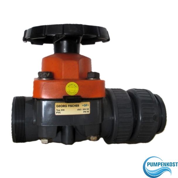 Georg Fischer Typ 314 d63 DN 50 PVC PN 10 Membran Ventil handgesteuert K18/505