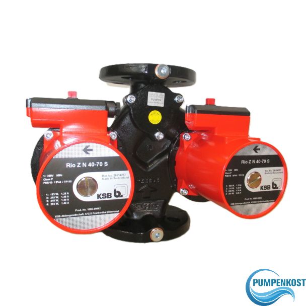 KSB RIO Z N 40 -70 S Doppelpumpe 1x230V Heizungspumpe P16/59