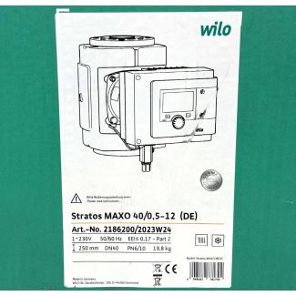 Wilo Stratos MAXO 40/0,5-12 Umwälzpumpe Heizung 230V 250 mm, PN6/10, Art.-Nr. 2186200  P26/7