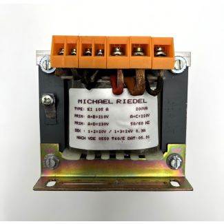 Michael Riedel EI 105 A Trafo pri. 210 220 230V sec. 20 24V 200VA   T10/146