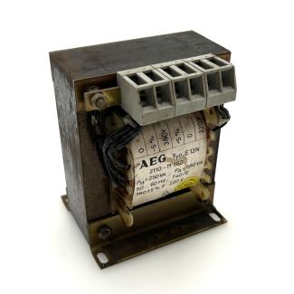AEG Trafo Typ E 13 N  2110-11 160  pri. 380 V sec. 220V Transformator T9/1050