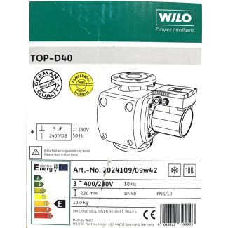 Wilo TOP-D 40 Umwälz- Heizungspumpe 3x400 V / 1x230 V   P12/428