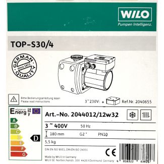 Wilo Top S 30/4 Umwälz- Heizungspumpe 3x400V  P20/9