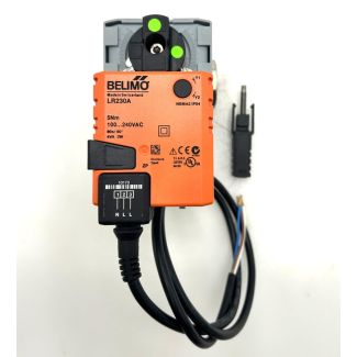 Belimo R325BL 3-Wege-Kugelhahn mit Innengewinde & LR230A Drehantrieb, 5 Nm, AC 100–240 V, Auf-Zu K18/443