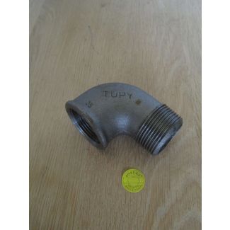 Winkel 90° 1 1/4 " IG auf 1 1/4 " AG Temperguss Fitting schwarz K17/987